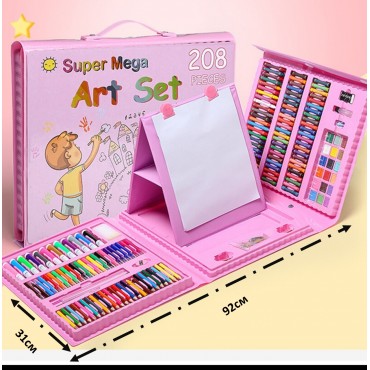 Набор для рисования Super Mega Art Set 208 предметов (Розовый)